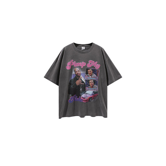 Hip Hop Rapper Printed Casual Short Sleeve T-Shirt