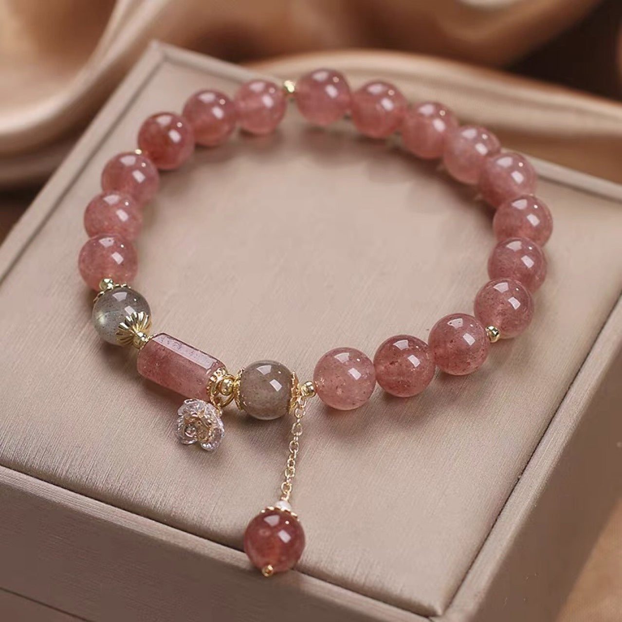 Natural Strawberry Crystal Bracelet