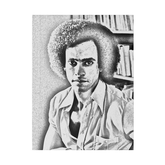 Black History Canvas Wall Art , Huey P Newton Hand Sketched Gallery Wrap  - Hand-Sketched Design Newton, Civil Rights Canvas Wall Art