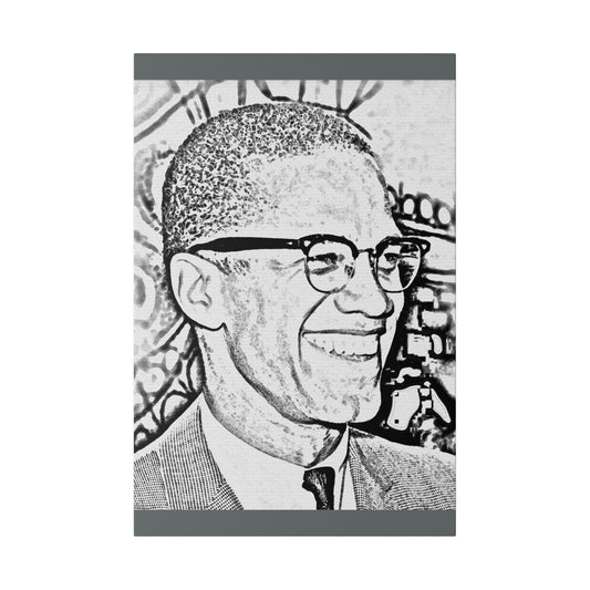 Black History Malcolm X  Civil Rights Canvas Print ,Malcolm X Civil Rights Leader Wall Art, Civil Rights Art, Matte Canvas, Stretched, 0.75"