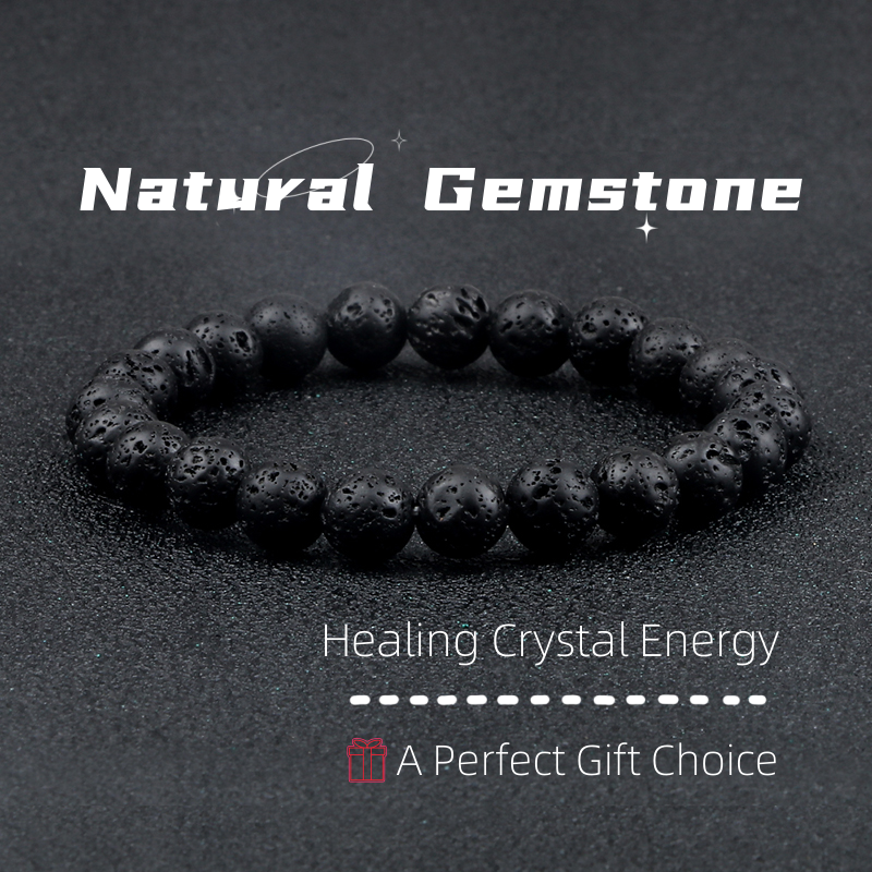 Natural Volcanic Stone Beads Bracelet