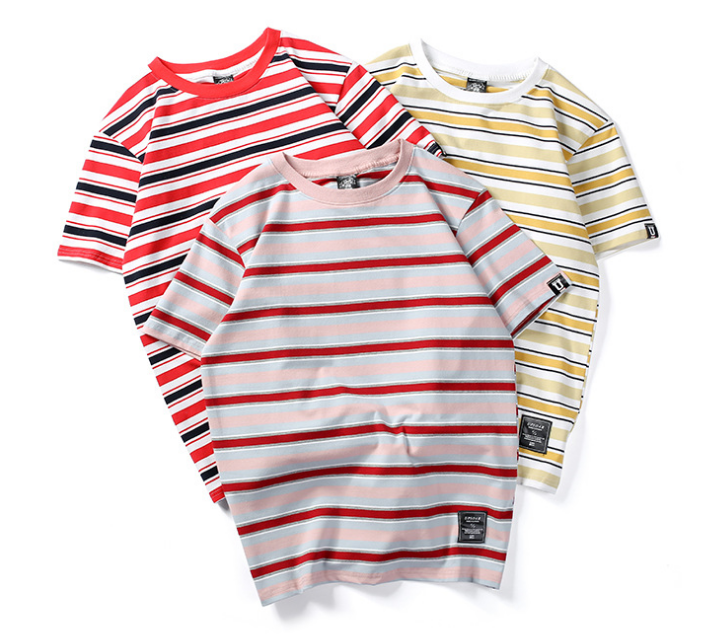 Harajuku Stripes  Casual Short Sleeve T-shirt - The Nile 