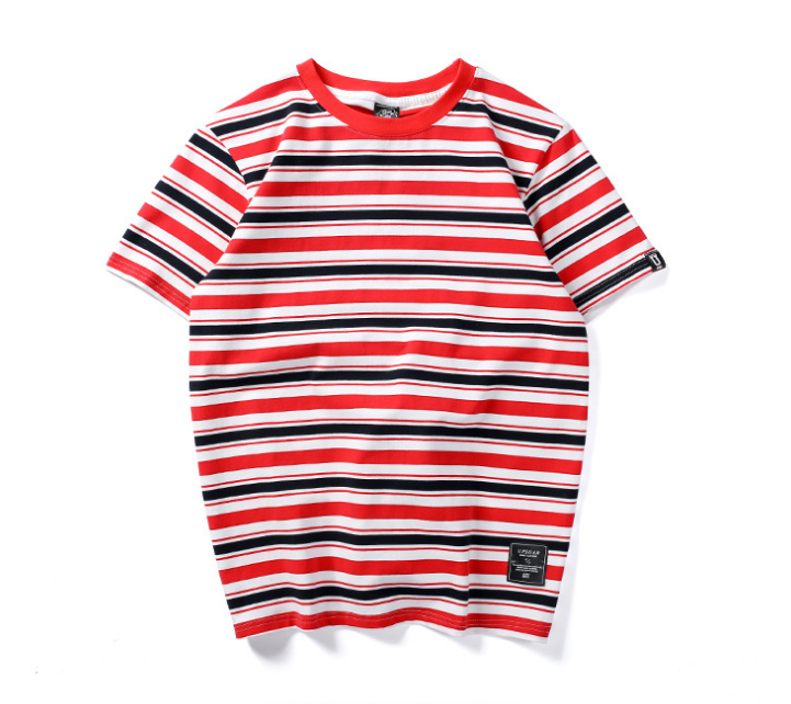Harajuku Stripes  Casual Short Sleeve T-shirt - The Nile 