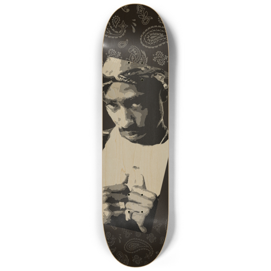 "Tupac Forever: Custom Skateboard Inspired by Black Culture and Hip Hop - Perfect for Street and Wall Art"